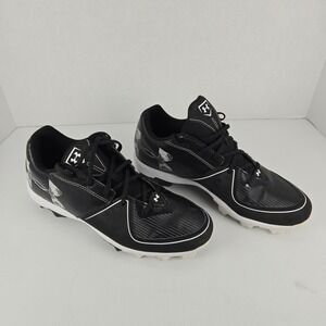Under Armour Black White Baseball Softball Cleats Mens Size 9.5 Athletic Shoes